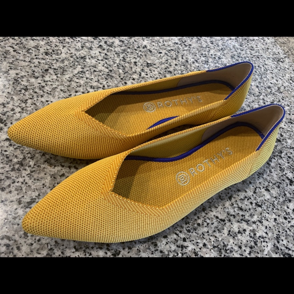 Rothy's Pointed Ballet Flats Yellow Gold Marigold